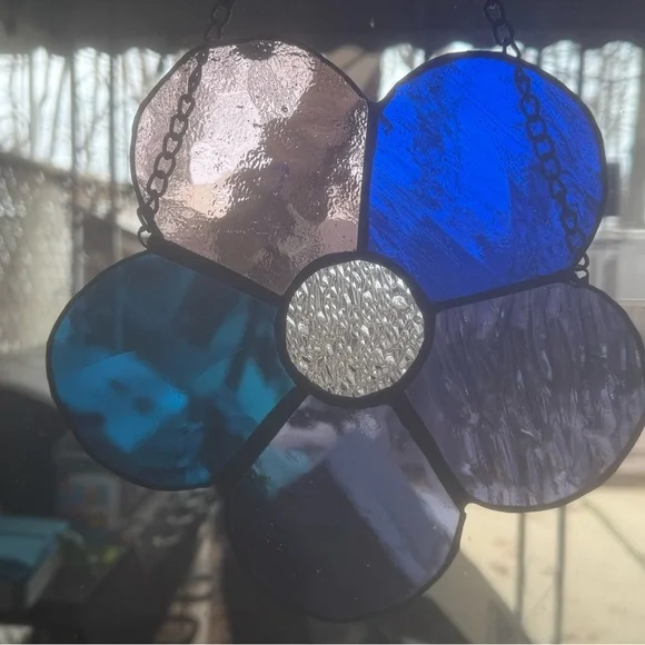 Stained Glass flower sun catcher handmade - Picture 4 of 4